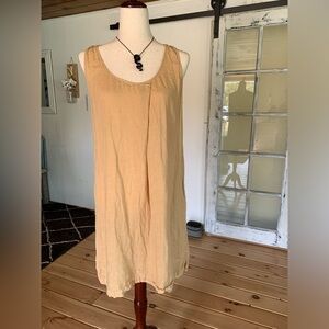 Hartford Linen neutral tan sleeveless dress